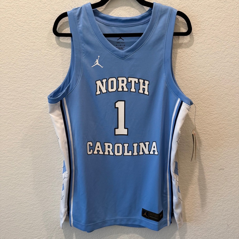 Jordan North Carolina Tar Heels Jersey Mens Medium Blue Dri-FIT Basketball #1